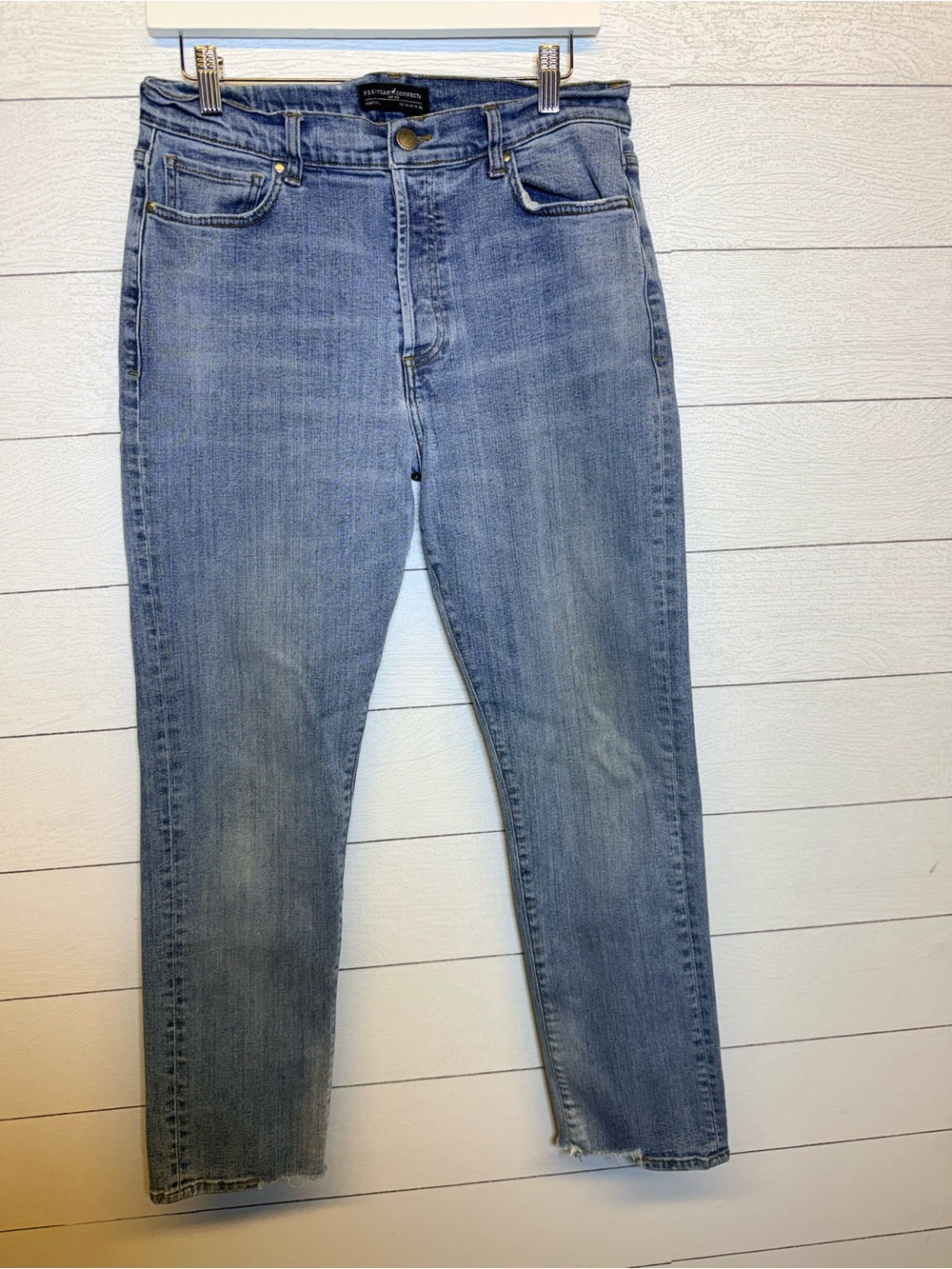 Peruvian Connection Light Blue Denim Jeans 99% cotton button fly women’s size 10